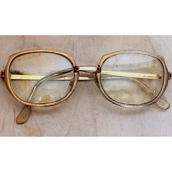 Vintage Riviera Exclusive Gold Frame Glasses MCM 60s Retro Metal 48/20